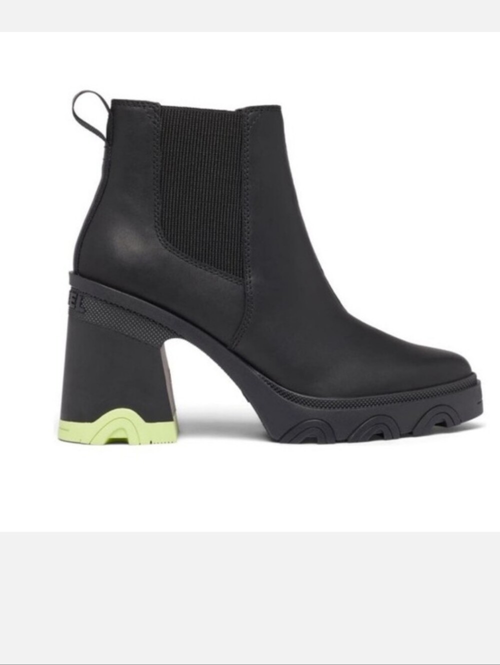 Sorel Neon Lime Brex Boot Chelsea Lug Sole Womens Size 10